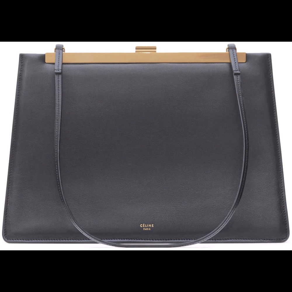 Celine Soft Clasp medium Black Gold, with posh Authentication card